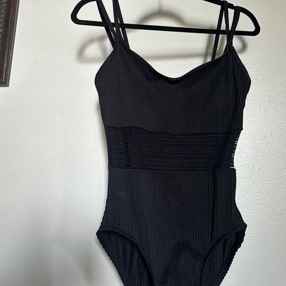 Double Strap Black One Piece Swimsuit size 10 - Picture 1 of 5